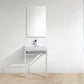 KubeBath Haus 24 in. Stainless Steel Console w/ White Acrylic Sink - Chrome, CH24