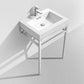 KubeBath Haus 24 in. Stainless Steel Console w/ White Acrylic Sink - Chrome, CH24
