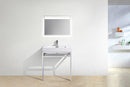 KubeBath Haus 30 in. Stainless Steel Console w/ White Acrylic Sink - Chrome, CH30