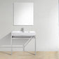 KubeBath Haus 36 in. Stainless Steel Console w/ White Acrylic Sink - Chrome, CH36