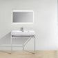 KubeBath Haus 36 in. Stainless Steel Console w/ White Acrylic Sink - Chrome, CH36