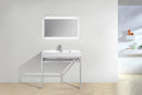 KubeBath Haus 36 in. Stainless Steel Console w/ White Acrylic Sink - Chrome, CH36