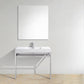 KubeBath Haus 40 in. Stainless Steel Console w/ White Acrylic Sink - Chrome, CH40