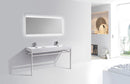 KubeBath Haus 60 in. Double Sink Stainless Steel Console w/ White Acrylic Sink - Chrome, CH60D