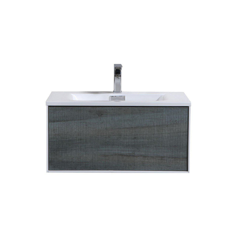 KubeBath Divario 30 in. Ocean Gray Wall Mount Modern Bathroom Vanity, D30BE
