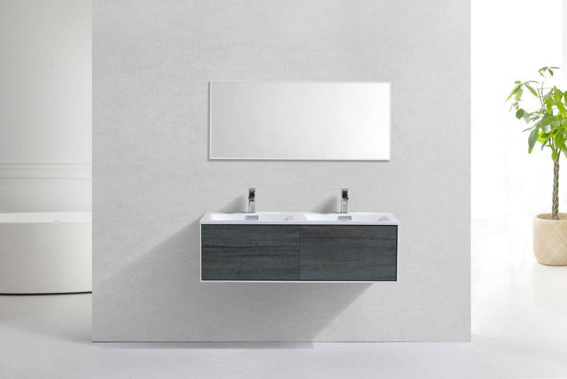 KubeBath Divario 48 in. Ocean Gray Wall Mount Modern Bathroom Vanity, D48BE