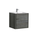 KubeBath De Lusso 24 in. Wall Mount Modern Bathroom Vanity - Ocean Gray, DL24-BE