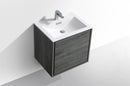 KubeBath De Lusso 24 in. Wall Mount Modern Bathroom Vanity - Ocean Gray, DL24-BE