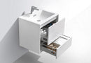 KubeBath De Lusso 24 in. Wall Mount Modern Bathroom Vanity - High Glossy White, DL24-GW