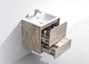 KubeBath DeLusso 24 in. Wall Mount Modern Bathroom Vanity - Nature Wood, DL24-NW