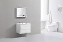 KubeBath DeLusso 30 in. Wall Mount Modern Bathroom Vanity - High Glossy White, DL30-GW