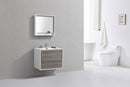 KubeBath De Lusso 30 in. Wall Mount Modern Bathroom Vanity - Ash Gray, DL30-HGASH
