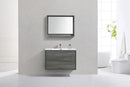 KubeBath De Lusso 36 in. Wall Mount Modern Bathroom Vanity - Ocean Gray, DL36-BE