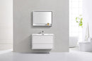 KubeBath De Lusso 36 in. Wall Mount Modern Bathroom Vanity - High Gloss White, DL36-GW