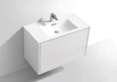 KubeBath De Lusso 36 in. Wall Mount Modern Bathroom Vanity - High Gloss White, DL36-GW