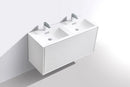 Kube Bath De Lusso 48 in. Double Sink Wall Mount Modern Bathroom Vanity - High Glossy White, DL48D-GW