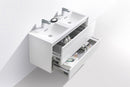 Kube Bath De Lusso 48 in. Double Sink Wall Mount Modern Bathroom Vanity - High Glossy White, DL48D-GW