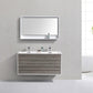 KubeBath DeLusso 48 in. Double Sink Wall Mount Modern Bathroom Vanity - Ash Gray, DL48D-HGASH