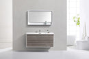 KubeBath DeLusso 48 in. Single Sink Wall Mount Modern Bathroom Vanity - Ash Gray, DL48S-HGASH
