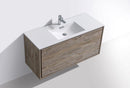 KubeBath DeLusso 48 in. Single Sink Wall Mount Modern Bathroom Vanity - Nature Wood, DL48S-NW