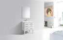 Eiffel 30'' High Gloss White Vanity W/ Quartz Counter Top