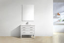 KubeBath Eiffel 36'' High Gloss White Vanity W/ White Counter Top, E36-GW