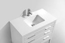 KubeBath Eiffel 36'' High Gloss White Vanity W/ White Counter Top, E36-GW