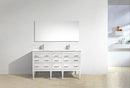 KubeBath Eiffel 60'' Double Sink High Gloss White Vanity with White Counter Top, E60-GW