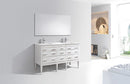 KubeBath Eiffel 60'' Double Sink High Gloss White Vanity with White Counter Top, E60-GW