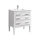 Eiffel 30'' High Gloss White Vanity W/ Quartz Counter Top