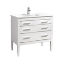 KubeBath Eiffel 36'' High Gloss White Vanity W/ White Counter Top, E36-GW