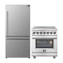 FORNO 2-Piece Appliance Package - 30-Inch Electric Range and 31-Inch Refrigerator, Right Hinge in Stainless Steel FBDL-013-01CAUS