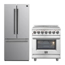 FORNO 2-Piece Appliance Package - 30-Inch Electric Range and 30-Inch French Door Refrigerator in Stainless Steel FBDL-013-05CAUS