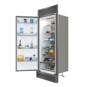 FORNO Maderno 28-Inch Built-In 13.6 Cu.Ft. Convertible Refrigerator in Stainless Steel, Left Swing with Decorative Grill FFFFD1722-32LSG