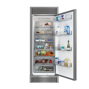 FORNO Maderno 28-Inch Built-In 13.6 Cu. Ft. Convertible Refrigerator in Stainless Steel, Right Swing with Decorative Grill FFFFD1722-32RSG