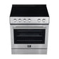 Forno Espresso Package - 30" Electric Range, Range Hood, and Refrigerator in Stainless, White, or Black
