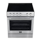 Forno Espresso Package - 30" Electric Range and Refrigerator in Stainless, Black, or White with Accents