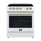 Forno Espresso Package - 30" Electric Range and Refrigerator in Stainless, Black, or White with Accents
