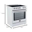 FORNO 2-Piece Appliance Package - 30-Inch Slide-In Induction Range and 36-Inch French Door Refrigerator in White with Stainless Steel Handle FBDL-014-08CAUS