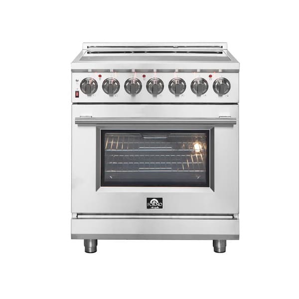 FORNO 2-Piece Appliance Package - 30-Inch Electric Range and 31-Inch Refrigerator, Right Hinge in Stainless Steel FBDL-013-01CAUS
