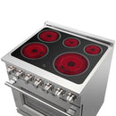 FORNO 2-Piece Appliance Package - 30-Inch Electric Range and 31-Inch Refrigerator, Right Hinge in Stainless Steel FBDL-013-01CAUS