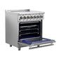 FORNO 2-Piece Appliance Package - 30-Inch Electric Range and 36-Inch French Door Refrigerator in Stainless Steel FBDL-013-03CAUS