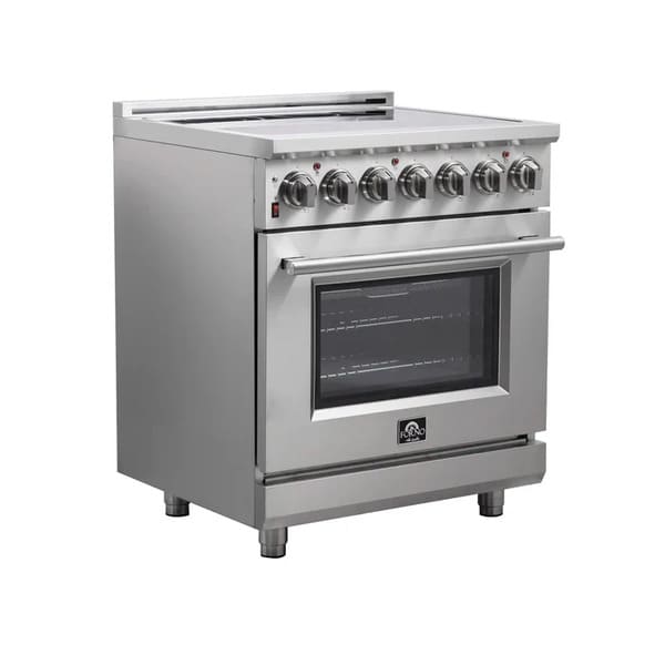 FORNO 2-Piece Appliance Package - 30-Inch Electric Range and 31-Inch Refrigerator, Right Hinge in Stainless Steel FBDL-013-01CAUS