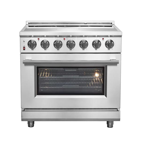 FORNO 2-Piece Appliance Package - 36-Inch Electric Range and 30-Inch French Door Refrigerator in Stainless Steel FBDL-013-10CAUS