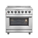 FORNO 2-Piece Appliance Package - 36-Inch Electric Range and 31-Inch Refrigerator, Left Hinge in Stainless Steel FBDL-013-07CAUS