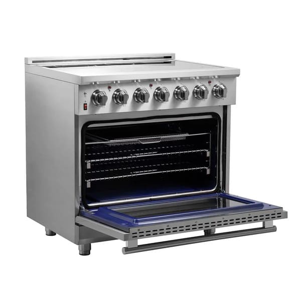 FORNO 2-Piece Appliance Package - 36-Inch Electric Range and 30-Inch French Door Refrigerator in Stainless Steel FBDL-013-10CAUS