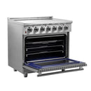 FORNO 2-Piece Appliance Package - 36-Inch Electric Range and 31-Inch Refrigerator, Right Hinge in Stainless Steel FBDL-013-06CAUS