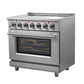 FORNO 2-Piece Appliance Package - 36-Inch Electric Range and 31-Inch Refrigerator, Right Hinge in Stainless Steel FBDL-013-06CAUS