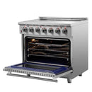FORNO 2-Piece Appliance Package - 36-Inch Electric Range and 31-Inch Refrigerator, Right Hinge in Stainless Steel FBDL-013-06CAUS