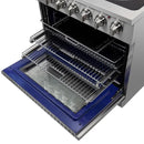 FORNO 2-Piece Appliance Package - 36-Inch Electric Range and 31-Inch Refrigerator, Right Hinge in Stainless Steel FBDL-013-06CAUS